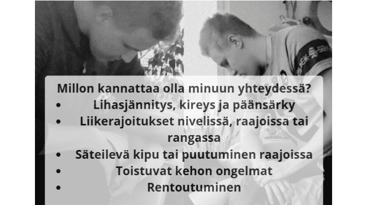 Klassinen hieronta / manuaalinen terapia 45 min (vastaanotto)