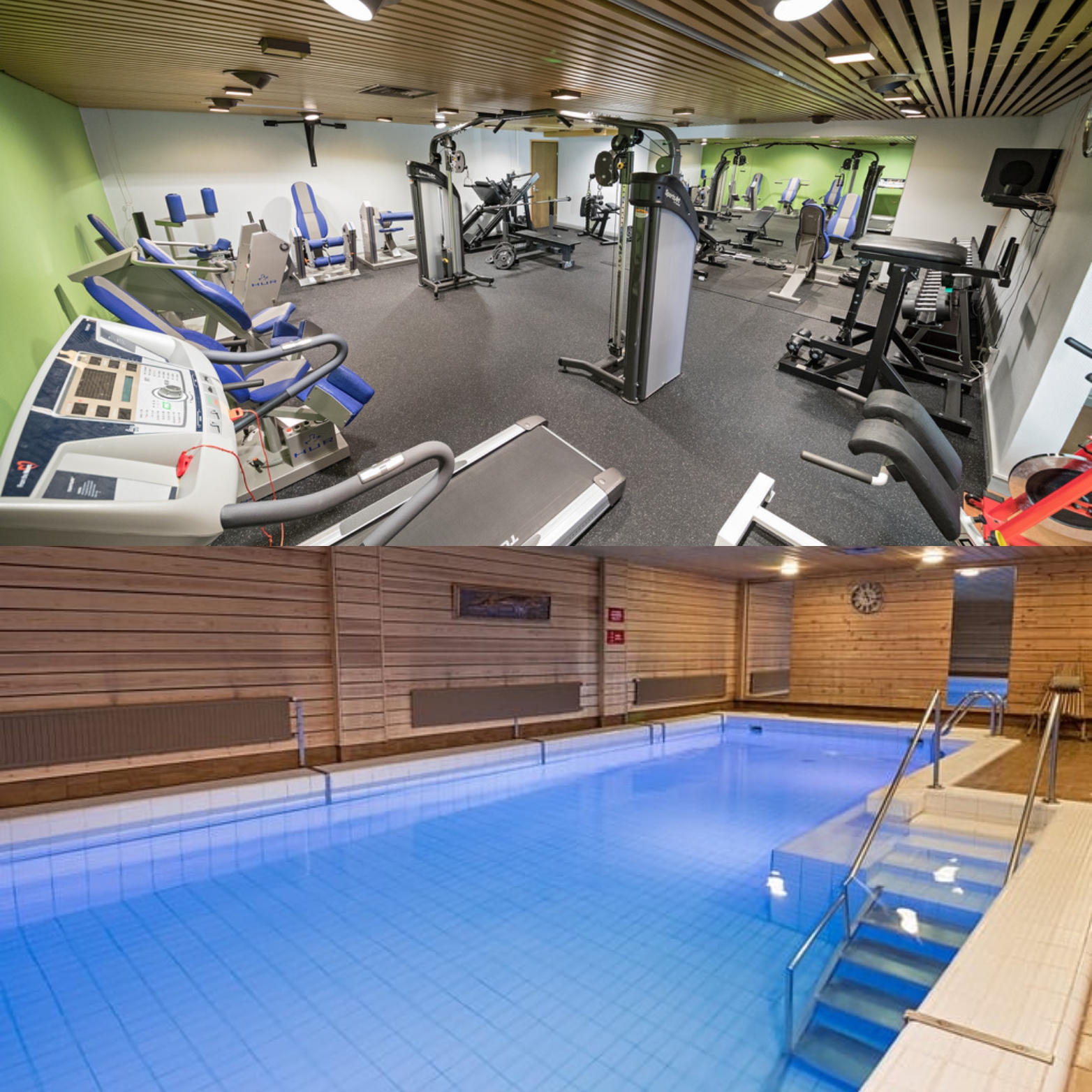 Kuntosali ja allasosasto