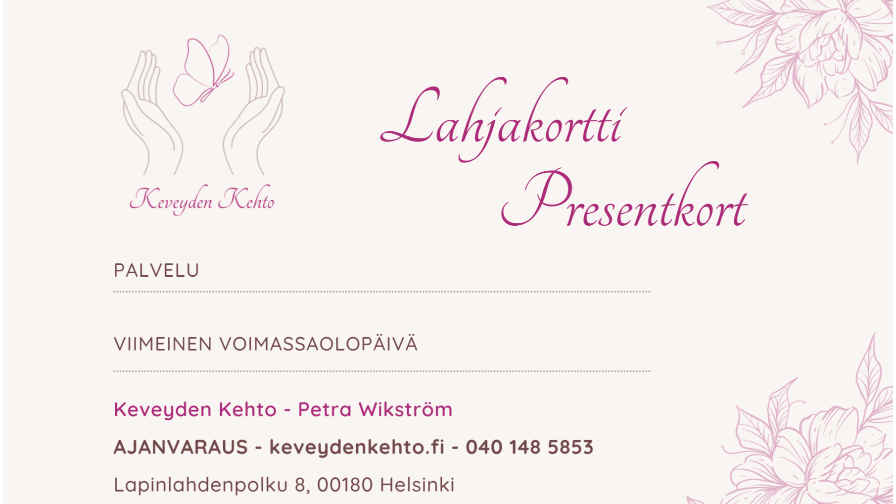 Arvolahjakortti 50€