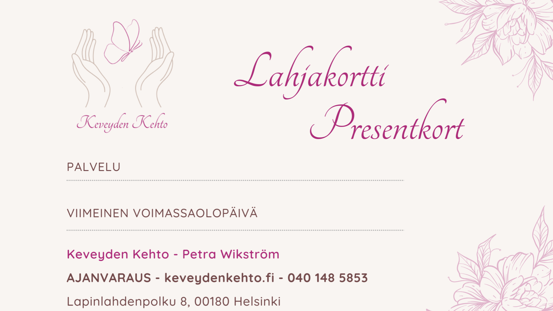 Arvolahjakortti 150€