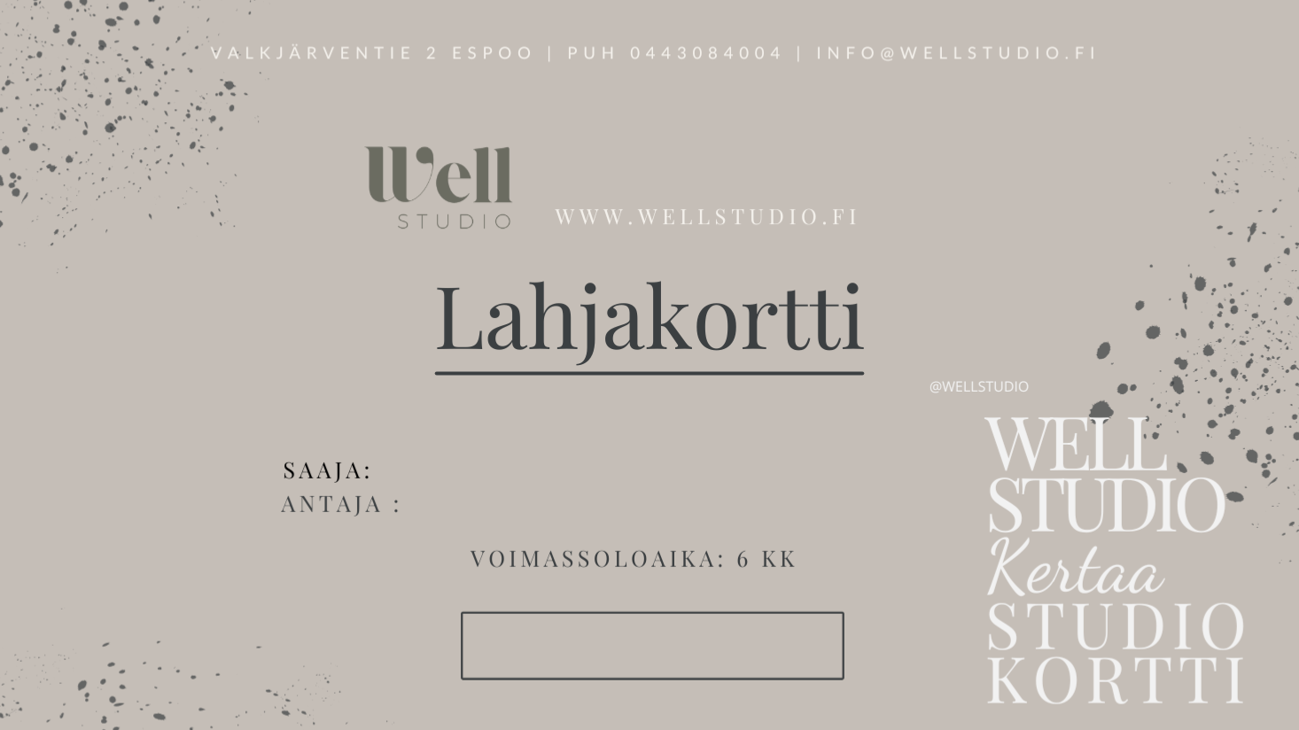 Lahjakortti haluamallesi summalle